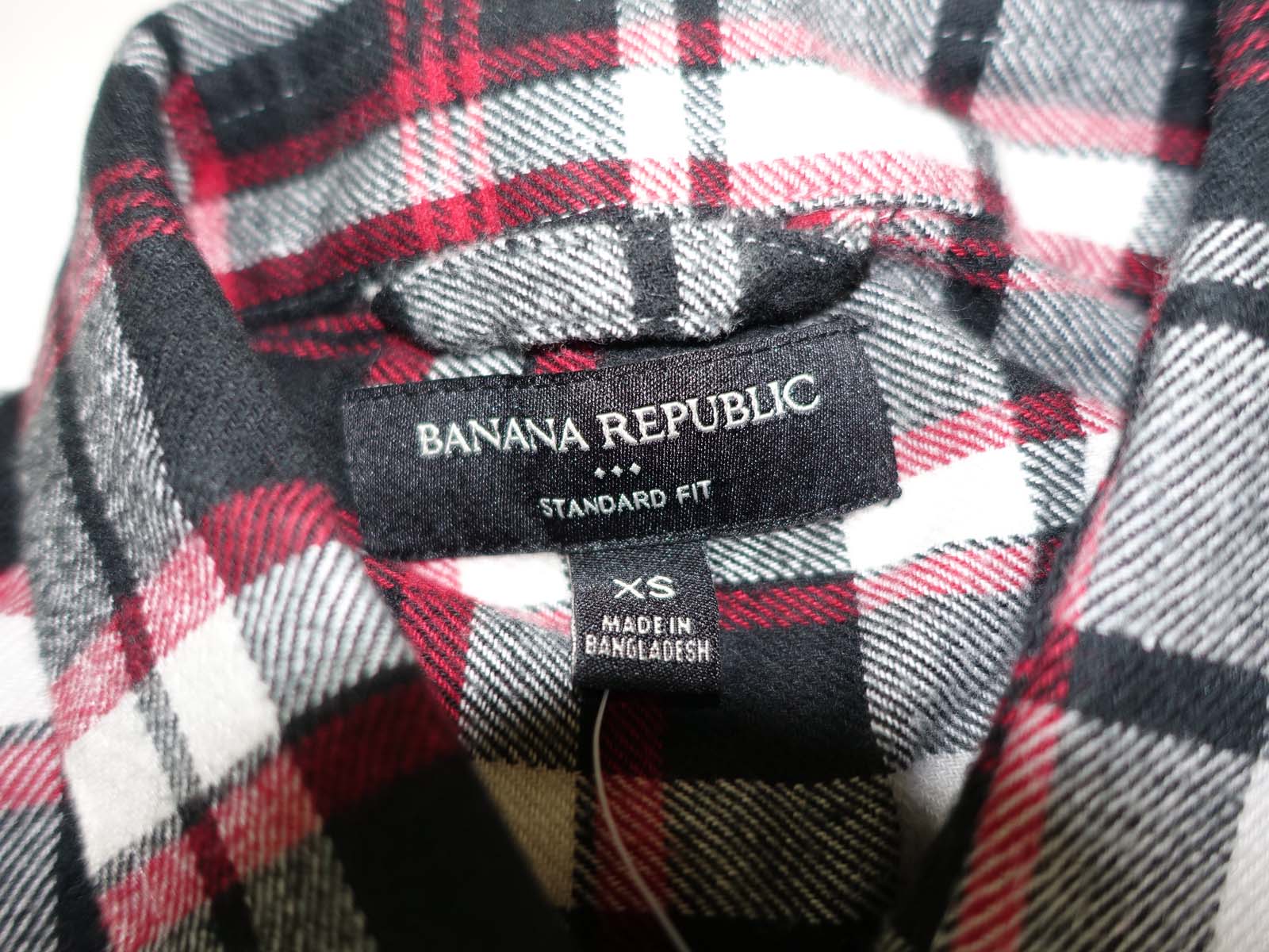 Banana Republic Men's Standard Fit Flannel Shirt Size XS NWT Red White ...