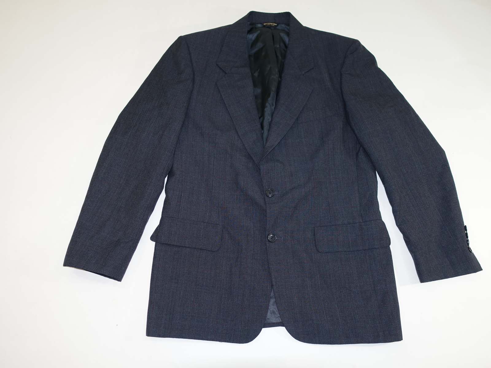 Bill Blass Men's Sport Coat Size 40 Regular Navy Blue Plaid 100% Wool ...