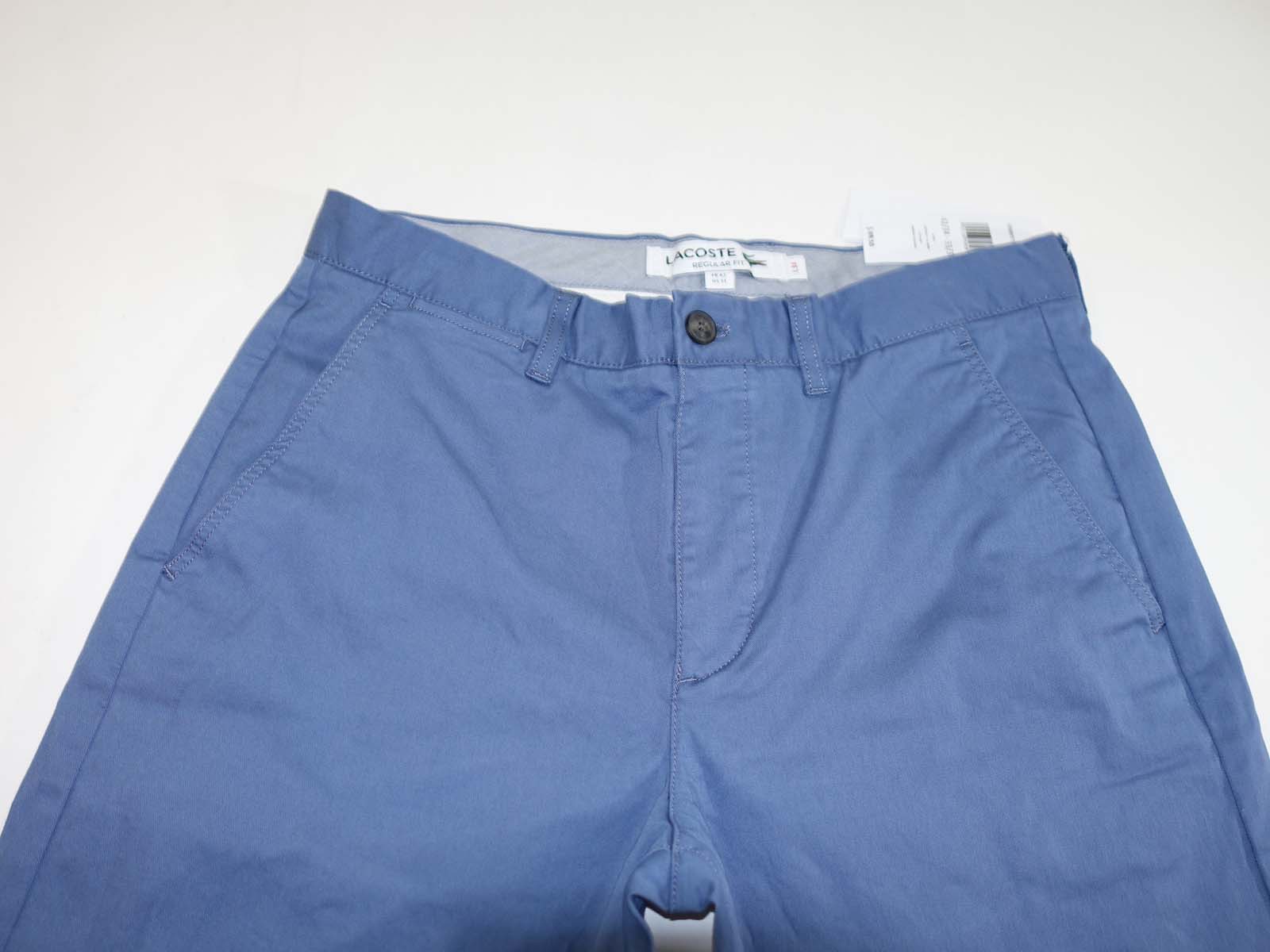 Lacoste Men's Regular Fit Stretch Chino Pants 33 x 34 NWT Blue Cotton ...